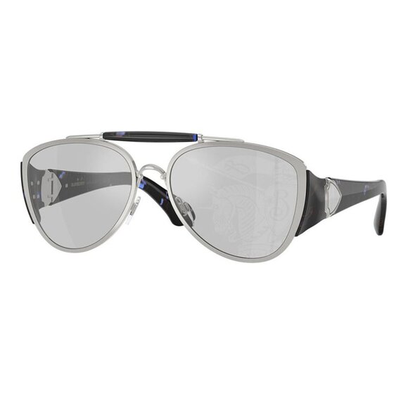 NWT BURBERRY SUNGLASSES UNISEX SILVER/HAVANA - Picture 2 of 3